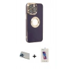 MARSİLYAN™- iPhone 13 Pro Max Kılıf İz Form Serisi - Siyah Joko 5D Cam + Rainbow Kamera Lens Koruma Cam - MI