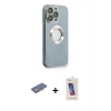 MARSİLYAN™- iPhone 13 Pro Max Kılıf İz Form Serisi - Siyah Joko 5D Cam + Renkli Kamera Lens Koruma Cam - MI
