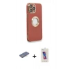 MARSİLYAN™- iPhone 13 Pro Max Kılıf İz Form Serisi - Siyah Joko 5D Cam + Renkli Kamera Lens Koruma Cam - MI