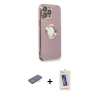 MARSİLYAN™- iPhone 13 Pro Max Kılıf İz Form Serisi - Siyah Joko 5D Cam + Renkli Kamera Lens Koruma Cam - MI