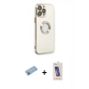 MARSİLYAN™- iPhone 13 Pro Max Kılıf İz Form Serisi - Siyah Joko 5D Cam + Mavi Shine Kamera Lens Koruma Cam