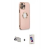 MARSİLYAN™- iPhone 13 Pro Max Kılıf İz Form Serisi - Siyah Joko 5D Cam + Rainbow Kamera Lens Koruma Cam - MR