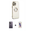 MARSİLYAN™- iPhone 13 Pro Max Kılıf İz Form Serisi - Siyah Joko 5D Cam + Neon Fosforlu Kamera Lens - BZ