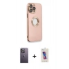 MARSİLYAN™- iPhone 13 Pro Max Kılıf İz Form Serisi - Siyah Joko 5D Cam + Neon Fosforlu Kamera Lens - BZ