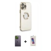 MARSİLYAN™- iPhone 13 Pro Max Kılıf İz Form Serisi - Siyah Joko 5D Cam + Neon Fosforlu Kamera Lens - YL