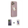 MARSİLYAN™- iPhone 13 Pro Max Kılıf İz Form Serisi - Siyah Joko 5D Cam + Neon Fosforlu Kamera Lens - YL