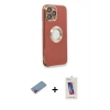 MARSİLYAN™- iPhone 13 Pro Max Kılıf İz Form Serisi - Siyah Joko 5D Cam + Shine Kamera Lens Koruma Cam - PE