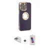 MARSİLYAN™- iPhone 13 Pro Max Kılıf İz Form Serisi - Siyah Joko 5D Cam + Pers Alüminyum Kamera Lens - SABE