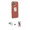 MARSİLYAN™- iPhone 13 Pro Max Kılıf İz Form Serisi - Siyah Joko 5D Cam + Pers Alüminyum Kamera Lens - SABE