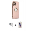 MARSİLYAN™- iPhone 13 Pro Max Kılıf İz Form Serisi - Siyah Joko 5D Cam + Pers Alüminyum Kamera Lens - SABE