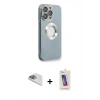 MARSİLYAN™- iPhone 13 Pro Max Kılıf İz Form Serisi - Siyah Joko 5D Cam + Pers Alüminyum Kamera Lens - SABE