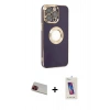 MARSİLYAN™- iPhone 13 Pro Max Kılıf İz Form Serisi - Siyah Joko 5D Cam + Rainbow Kamera Lens Koruma Cam - KI
