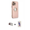 MARSİLYAN™- iPhone 13 Pro Max Kılıf İz Form Serisi - Siyah Joko 5D Cam + Rainbow Kamera Lens Koruma Cam - KI