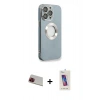 MARSİLYAN™- iPhone 13 Pro Max Kılıf İz Form Serisi - Siyah Joko 5D Cam + Rainbow Kamera Lens Koruma Cam - KI