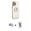 MARSİLYAN™- iPhone 13 Pro Max Kılıf İz Form Serisi - Siyah Joko 5D Cam + Rainbow Kamera Lens Koruma Cam - MR