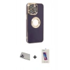 MARSİLYAN™- iPhone 13 Pro Max Kılıf İz Form Serisi - Siyah Joko 5D Cam + Rainbow Kamera Lens Koruma Cam - MR