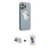 MARSİLYAN™- iPhone 13 Pro Max Kılıf İz Form Serisi - Siyah Joko 5D Cam + Rainbow Kamera Lens Koruma Cam - MR