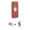 MARSİLYAN™- iPhone 13 Pro Max Kılıf İz Form Serisi - Siyah Joko 5D Cam + Rainbow Kamera Lens Koruma Cam - MR