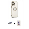 MARSİLYAN™- iPhone 13 Pro Max Kılıf İz Form Serisi - Siyah Joko 5D Cam + Renkli Kamera Lens Koruma Cam - TU