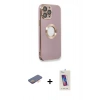 MARSİLYAN™- iPhone 13 Pro Max Kılıf İz Form Serisi - Siyah Joko 5D Cam + Renkli Kamera Lens Koruma Cam - TU