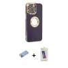 MARSİLYAN™- iPhone 13 Pro Max Kılıf İz Form Serisi - Siyah Joko 5D Cam + Shine Kamera Lens Koruma Cam - MI