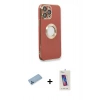 MARSİLYAN™- iPhone 13 Pro Max Kılıf İz Form Serisi - Siyah Joko 5D Cam + Shine Kamera Lens Koruma Cam - MI