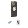 MARSİLYAN™- iPhone 13 Pro Max Kılıf İz Form Serisi - Siyah Joko 5D Cam + Shine Kamera Lens Koruma Cam - MI