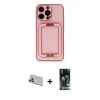 MARSİLYAN™- iPhone 13 Pro Max Kılıf Kozmos Minimal Prime - Şeffaf 360 Full Body Arka Koruyucu + Rainbow Kamera Lens Koruma Cam - BZ