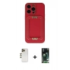 MARSİLYAN™- iPhone 13 Pro Max Kılıf Kozmos Minimal Prime - Şeffaf 360 Full Body Arka Koruyucu + Shine Kamera Lens - GD