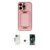 MARSİLYAN™- iPhone 13 Pro Max Kılıf Kozmos Minimal Prime - Şeffaf 360 Full Body Arka Koruyucu + Shine Kamera Lens - GD