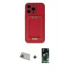 MARSİLYAN™- iPhone 13 Pro Max Kılıf Kozmos Minimal Prime - Şeffaf 360 Full Body Arka Koruyucu + Mor Rainbow Kamera Lens Koruma Cam