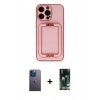 MARSİLYAN™- iPhone 13 Pro Max Kılıf Kozmos Minimal Prime - Şeffaf 360 Full Body Arka Koruyucu + Neon Fosforlu Kamera Lens - MI