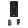 MARSİLYAN™- iPhone 13 Pro Max Kılıf Kozmos Minimal Prime - Şeffaf 360 Full Body Arka Koruyucu + Neon Fosforlu Kamera Lens - MI