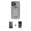 MARSİLYAN™- iPhone 13 Pro Max Kılıf Kozmos Minimal Prime - Şeffaf 360 Full Body Arka Koruyucu + Neon Fosforlu Kamera Lens - BZ