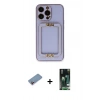 MARSİLYAN™- iPhone 13 Pro Max Kılıf Kozmos Minimal Prime - Şeffaf 360 Full Body Arka Koruyucu + Pembe Shine Kamera Lens Koruma Cam