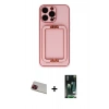 MARSİLYAN™- iPhone 13 Pro Max Kılıf Kozmos Minimal Prime - Şeffaf 360 Full Body Arka Koruyucu + Rainbow Kamera Lens Koruma Cam - KI