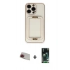 MARSİLYAN™- iPhone 13 Pro Max Kılıf Kozmos Minimal Prime - Şeffaf 360 Full Body Arka Koruyucu + Rainbow Kamera Lens Koruma Cam - KI