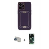 MARSİLYAN™- iPhone 13 Pro Max Kılıf Kozmos Minimal Prime - Şeffaf 360 Full Body Arka Koruyucu + Rainbow Kamera Lens Koruma Cam - MI
