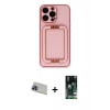 MARSİLYAN™- iPhone 13 Pro Max Kılıf Kozmos Minimal Prime - Şeffaf 360 Full Body Arka Koruyucu + Rainbow Kamera Lens Koruma Cam - MI