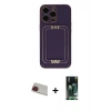 MARSİLYAN™- iPhone 13 Pro Max Kılıf Kozmos Minimal Prime - Şeffaf 360 Full Body Arka Koruyucu + Rainbow Kamera Lens Koruma Cam - KI