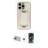 MARSİLYAN™- iPhone 13 Pro Max Kılıf Kozmos Minimal Prime - Şeffaf 360 Full Body Arka Koruyucu + Rainbow Kamera Lens Koruma Cam - MR