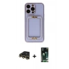 MARSİLYAN™- iPhone 13 Pro Max Kılıf Kozmos Minimal Prime - Şeffaf 360 Full Body Arka Koruyucu + Raze Metal Kamera Lens - GD