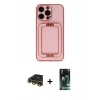 MARSİLYAN™- iPhone 13 Pro Max Kılıf Kozmos Minimal Prime - Şeffaf 360 Full Body Arka Koruyucu + Raze Metal Kamera Lens - GD
