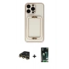 MARSİLYAN™- iPhone 13 Pro Max Kılıf Kozmos Minimal Prime - Şeffaf 360 Full Body Arka Koruyucu + Raze Metal Kamera Lens - GD
