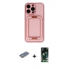 MARSİLYAN™- iPhone 13 Pro Max Kılıf Kozmos Minimal Prime - Şeffaf 360 Full Body Arka Koruyucu + Renkli Kamera Lens Koruma Cam - SI