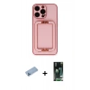 MARSİLYAN™- iPhone 13 Pro Max Kılıf Kozmos Minimal Prime - Şeffaf 360 Full Body Arka Koruyucu + Shine Kamera Lens Koruma Cam - MI