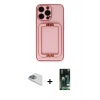 MARSİLYAN™- iPhone 13 Pro Max Kılıf Kozmos Minimal Prime - Şeffaf 360 Full Body Arka Koruyucu + Sierra Blue Pers Alüminyum Kamera Lens