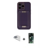 MARSİLYAN™- iPhone 13 Pro Max Kılıf Kozmos Minimal Prime - Şeffaf 360 Full Body Arka Koruyucu + Sierra Blue Pers Alüminyum Kamera Lens