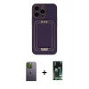 MARSİLYAN™- iPhone 13 Pro Max Kılıf Kozmos Minimal Prime - Şeffaf 360 Full Body Arka Koruyucu + Yeşil Neon Fosforlu Kamera Lens