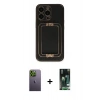 MARSİLYAN™- iPhone 13 Pro Max Kılıf Kozmos Minimal Prime - Şeffaf 360 Full Body Arka Koruyucu + Yeşil Neon Fosforlu Kamera Lens